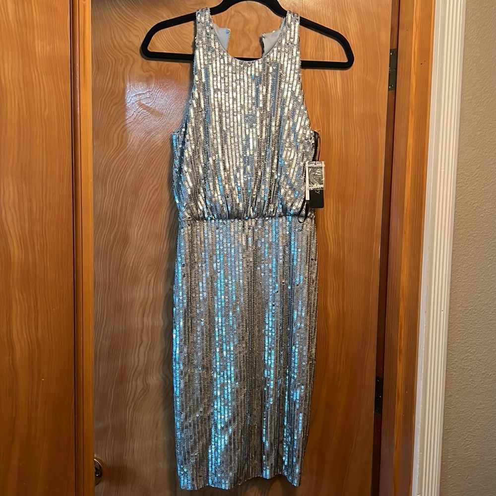 Silver sequin dress